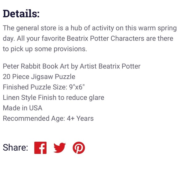 New York Puzzle Company “General Store” Mini Puzzle - 20 Piece - Picture 8 of 9